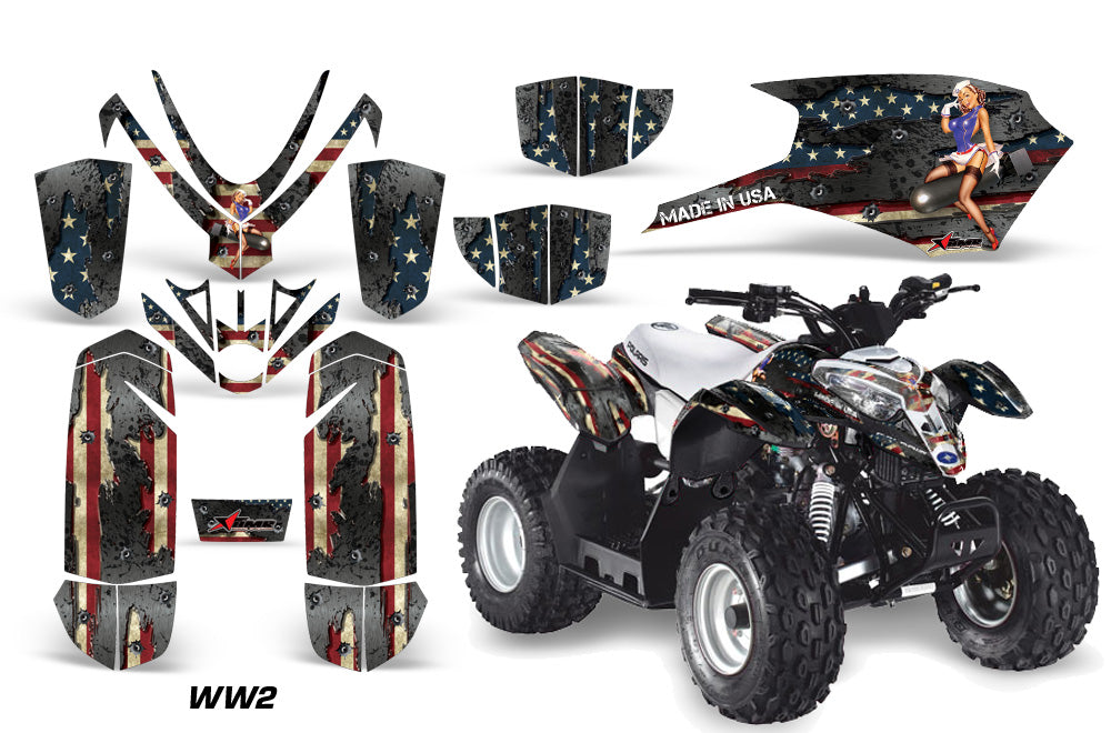 ATV Graphics Kit Quad Decal Sticker Wrap For Polaris Outlaw 50 2008-2018 WW2 BOMBER-atv motorcycle utv parts accessories gear helmets jackets gloves pantsAll Terrain Depot
