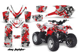 ATV Graphics Kit Quad Decal Sticker Wrap For Polaris Outlaw 50 2008-2018 DOG FIGHT RED