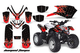 ATV Graphics Kit Quad Decal Sticker Wrap For Polaris Outlaw 50 2008-2018 DIAMOND FLAMES RED BLACK