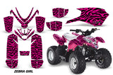 ATV Graphics Kit Quad Decal Sticker Wrap For Polaris Outlaw 50 2008-2018 ZEBRA PINK BLACK