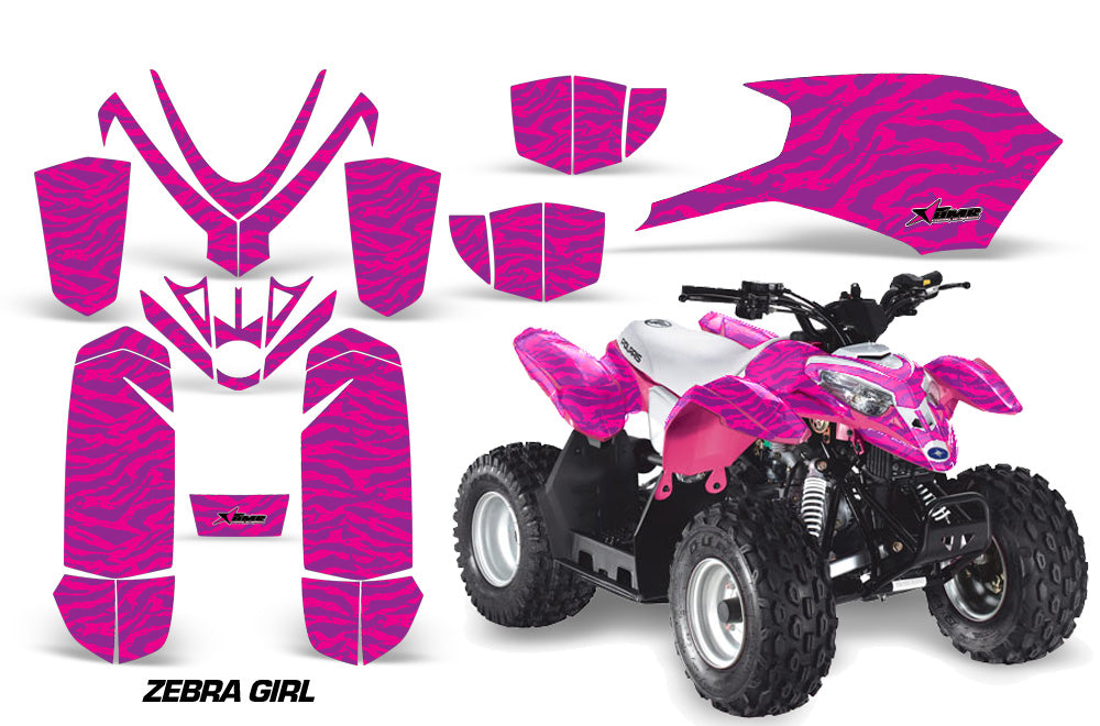 ATV Graphics Kit Quad Decal Sticker Wrap For Polaris Outlaw 50 2008-2018 ZEBRA PINK PURPLE-atv motorcycle utv parts accessories gear helmets jackets gloves pantsAll Terrain Depot