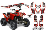 ATV Graphics Kit Decal Sticker Wrap For Polaris Phoenix 200 2005-2016 HATTER SILVER RED