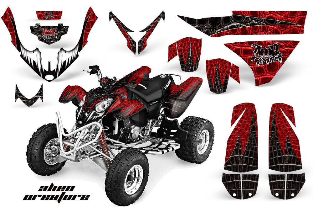 ATV Graphics Kit Quad Decal Wrap For Polaris Predator 500 2003-2007 ALIEN RED BLACK-atv motorcycle utv parts accessories gear helmets jackets gloves pantsAll Terrain Depot