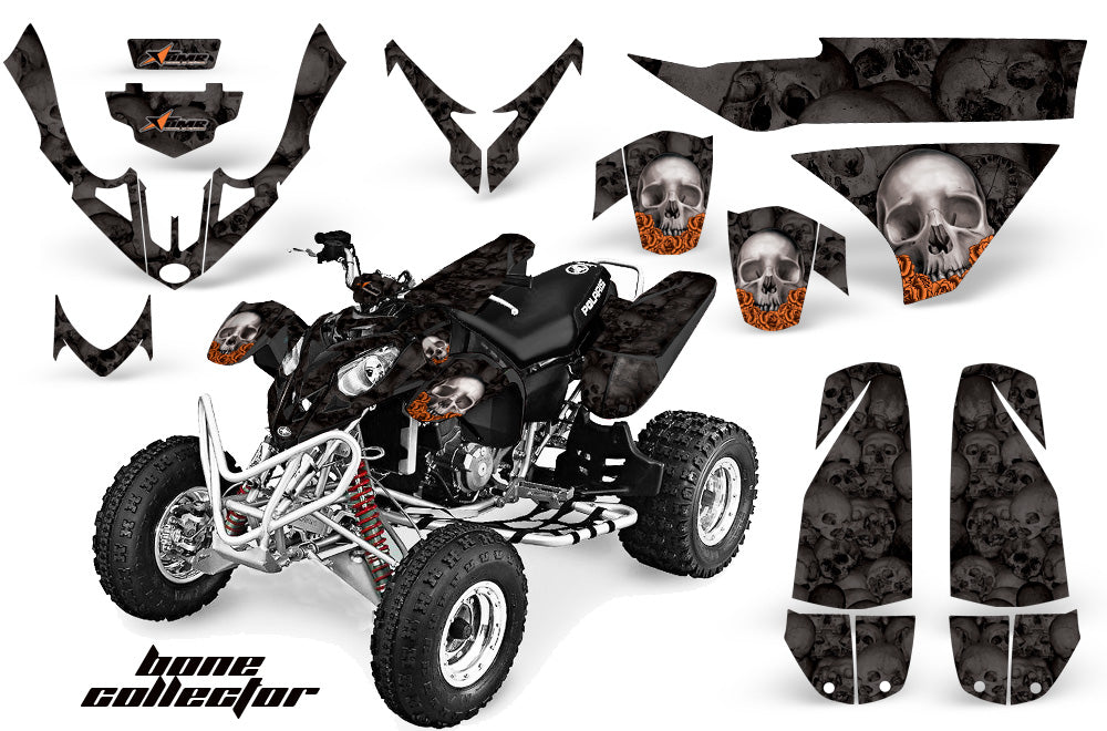 ATV Graphics Kit Quad Decal Wrap For Polaris Predator 500 2003-2007 BONES ORANGE BLACK-atv motorcycle utv parts accessories gear helmets jackets gloves pantsAll Terrain Depot