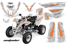 ATV Graphics Kit Quad Decal Wrap For Polaris Predator 500 2003-2007 CONTENDER ORANGE SILVER-atv motorcycle utv parts accessories gear helmets jackets gloves pantsAll Terrain Depot