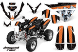 ATV Graphics Kit Quad Decal Wrap For Polaris Predator 500 2003-2007 DIAMOND RACE ORANGE BLACK