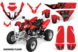 ATV Graphics Kit Quad Decal Wrap For Polaris Predator 500 2003-2007 DIAMOND FLAME BLACK RED
