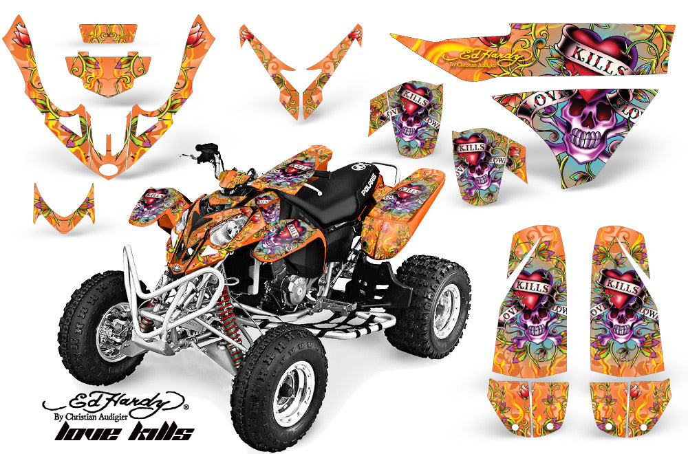 ATV Graphics Kit Quad Decal Wrap For Polaris Predator 500 2003-2007 EDHLK ORANGE-atv motorcycle utv parts accessories gear helmets jackets gloves pantsAll Terrain Depot