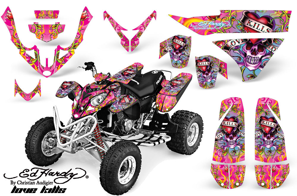 ATV Graphics Kit Quad Decal Wrap For Polaris Predator 500 2003-2007 EDHLK PINK-atv motorcycle utv parts accessories gear helmets jackets gloves pantsAll Terrain Depot