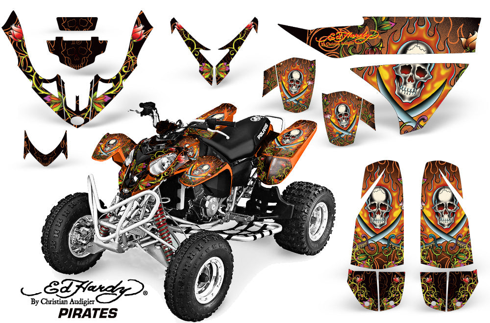ATV Graphics Kit Quad Decal Wrap For Polaris Predator 500 2003-2007 EDHP ORANGE-atv motorcycle utv parts accessories gear helmets jackets gloves pantsAll Terrain Depot