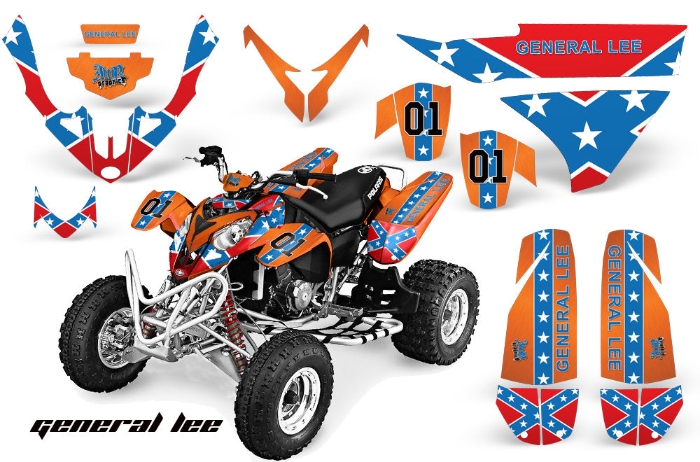 ATV Graphics Kit Quad Decal Wrap For Polaris Predator 500 2003-2007 GENERAL LEE-atv motorcycle utv parts accessories gear helmets jackets gloves pantsAll Terrain Depot