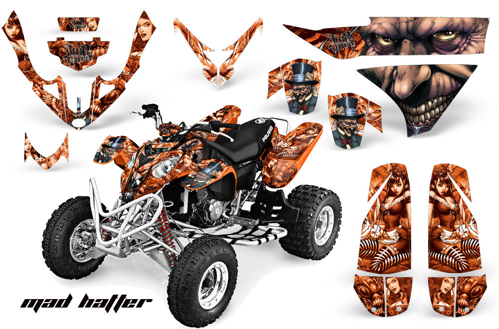 ATV Graphics Kit Quad Decal Wrap For Polaris Predator 500 2003-2007 HATTER ORANGE-atv motorcycle utv parts accessories gear helmets jackets gloves pantsAll Terrain Depot