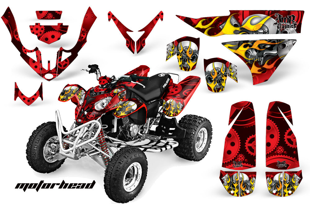 ATV Graphics Kit Quad Decal Wrap For Polaris Predator 500 2003-2007 MOTORHEAD RED-atv motorcycle utv parts accessories gear helmets jackets gloves pantsAll Terrain Depot