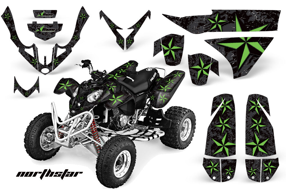 ATV Graphics Kit Quad Decal Wrap For Polaris Predator 500 2003-2007 NORTHSTAR GREEN BLACK-atv motorcycle utv parts accessories gear helmets jackets gloves pantsAll Terrain Depot