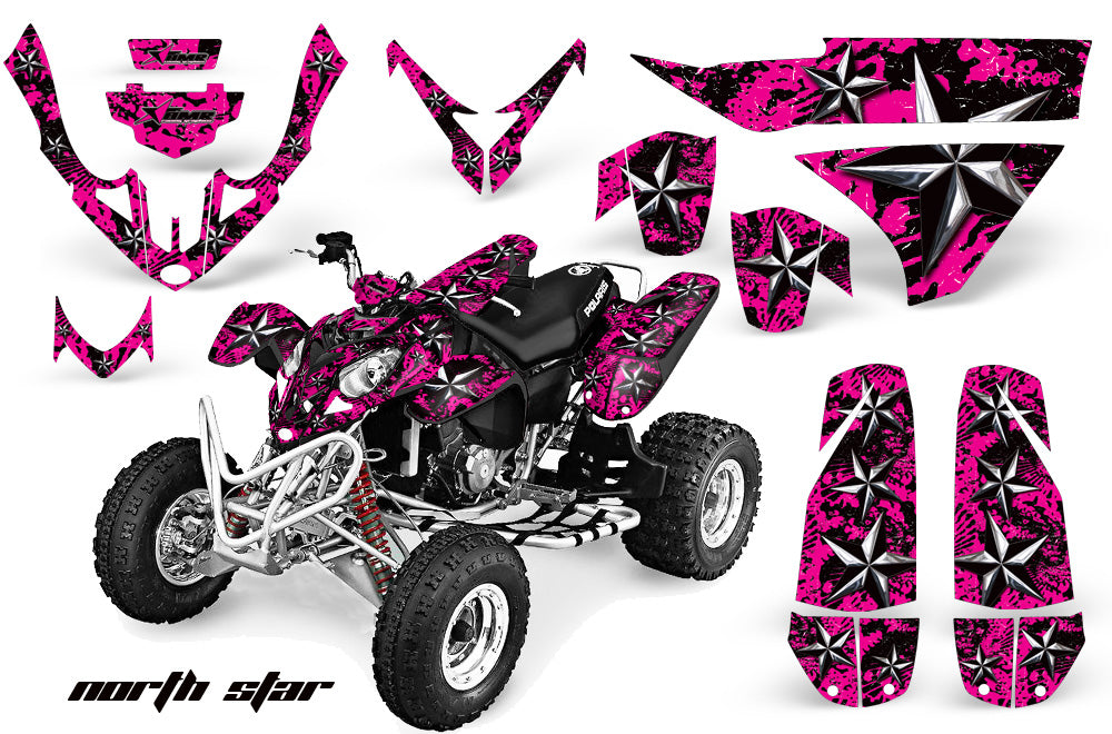 ATV Graphics Kit Quad Decal Wrap For Polaris Predator 500 2003-2007 NORTHSTAR CHROME PINK-atv motorcycle utv parts accessories gear helmets jackets gloves pantsAll Terrain Depot