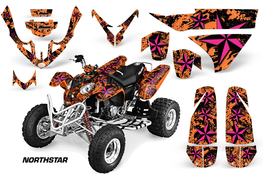 ATV Graphics Kit Quad Decal Wrap For Polaris Predator 500 2003-2007 NORTHSTAR PINK ORANGE-atv motorcycle utv parts accessories gear helmets jackets gloves pantsAll Terrain Depot
