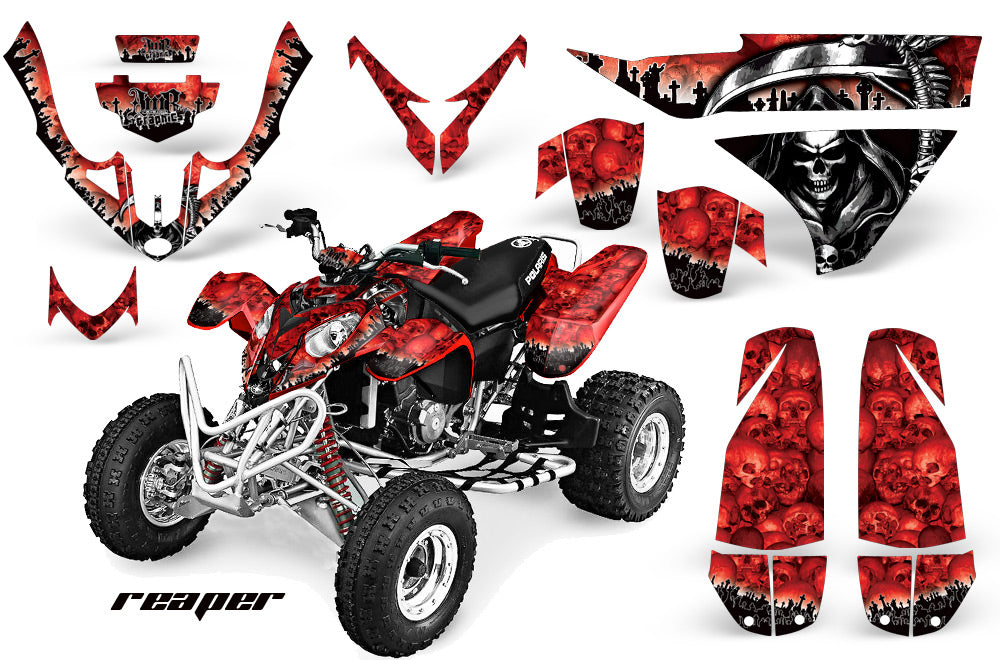 ATV Graphics Kit Quad Decal Wrap For Polaris Predator 500 2003-2007 REAPER RED-atv motorcycle utv parts accessories gear helmets jackets gloves pantsAll Terrain Depot