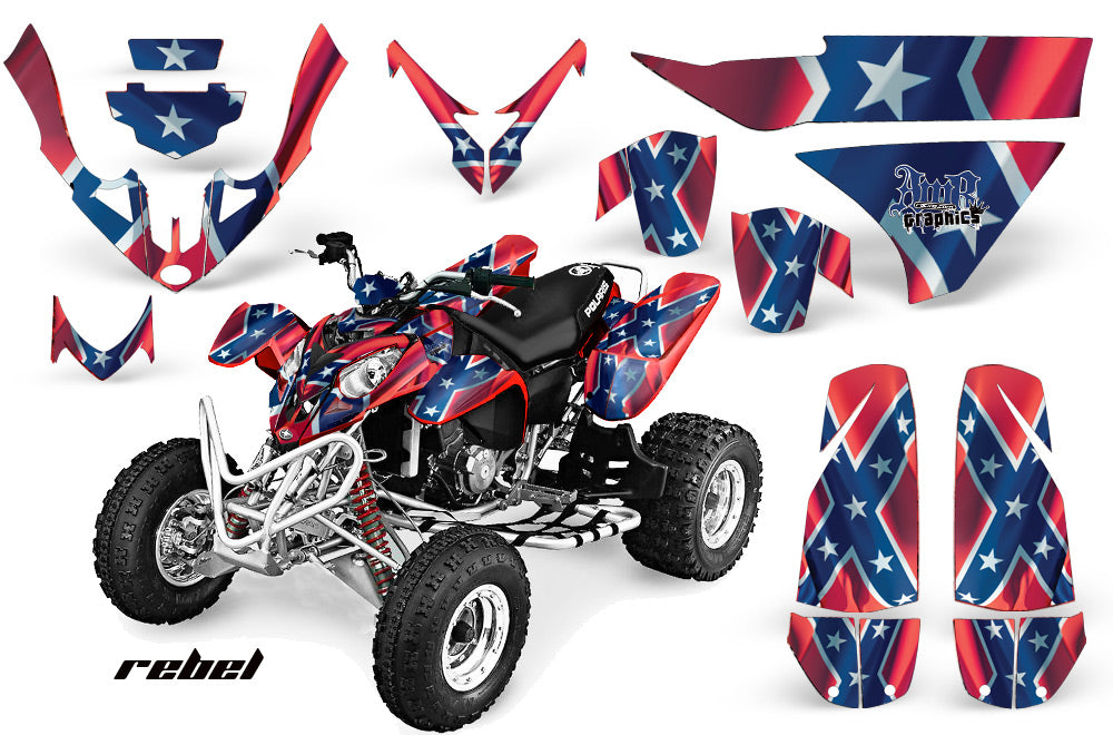 ATV Graphics Kit Quad Decal Wrap For Polaris Predator 500 2003-2007 REBEL-atv motorcycle utv parts accessories gear helmets jackets gloves pantsAll Terrain Depot