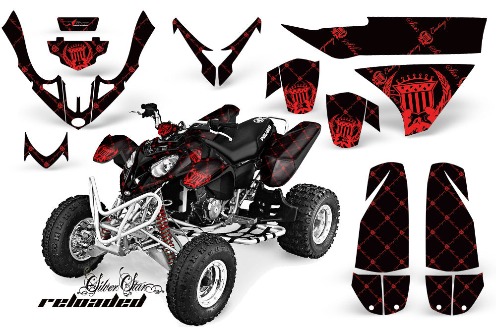 ATV Graphics Kit Quad Decal Wrap For Polaris Predator 500 2003-2007 RELOADED RED BLACK-atv motorcycle utv parts accessories gear helmets jackets gloves pantsAll Terrain Depot
