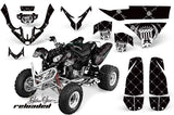 ATV Graphics Kit Quad Decal Wrap For Polaris Predator 500 2003-2007 RELOADED WHITE BLACK
