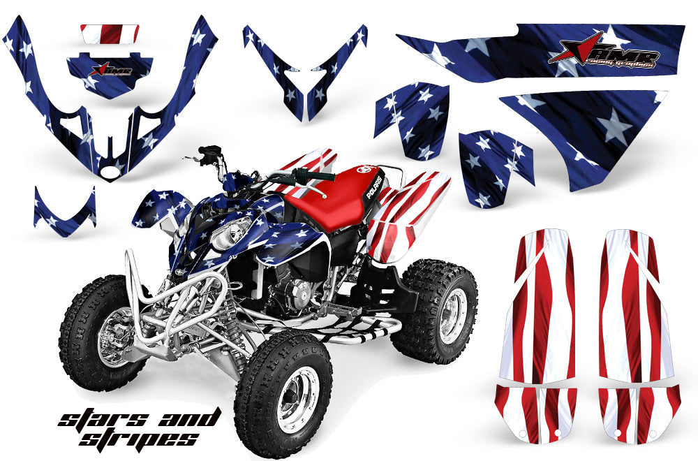 ATV Graphics Kit Quad Decal Wrap For Polaris Predator 500 2003-2007 USA FLAG-atv motorcycle utv parts accessories gear helmets jackets gloves pantsAll Terrain Depot