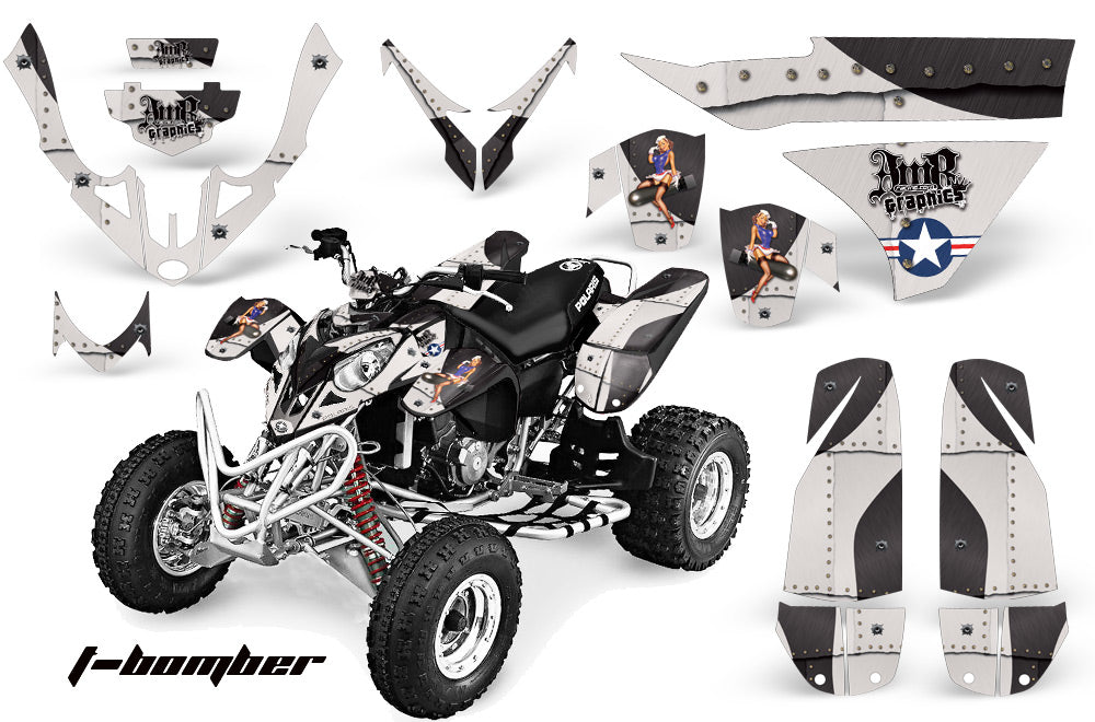 ATV Graphics Kit Quad Decal Wrap For Polaris Predator 500 2003-2007 TBOMBER BLACK-atv motorcycle utv parts accessories gear helmets jackets gloves pantsAll Terrain Depot