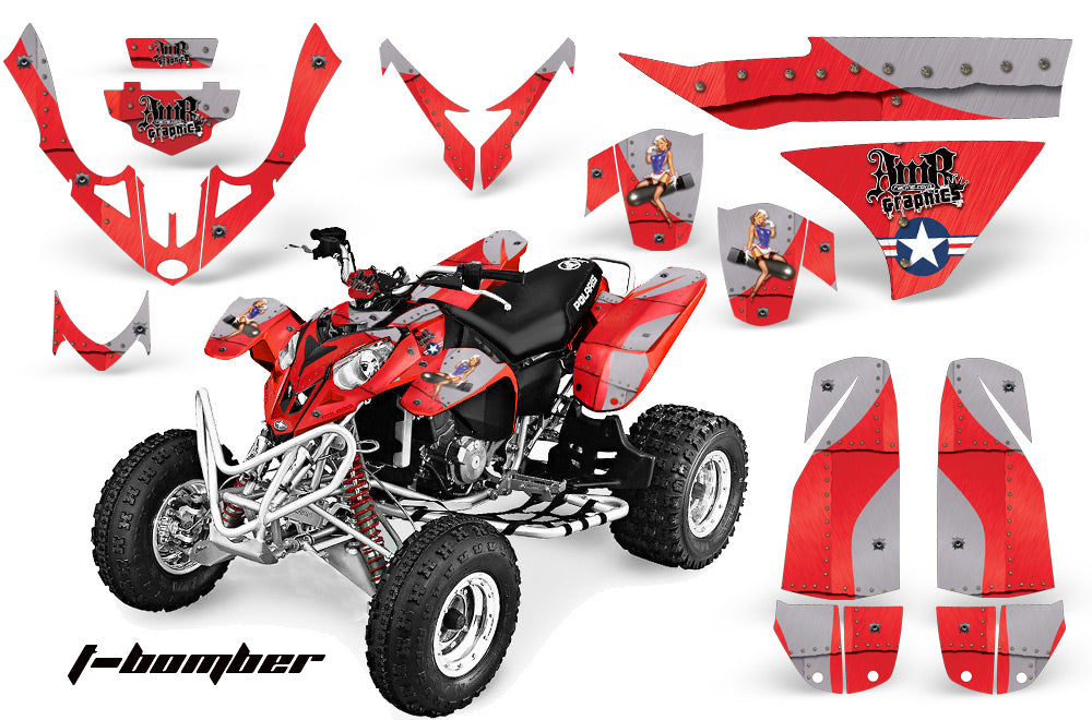 ATV Graphics Kit Quad Decal Wrap For Polaris Predator 500 2003-2007 TBOMBER RED-atv motorcycle utv parts accessories gear helmets jackets gloves pantsAll Terrain Depot