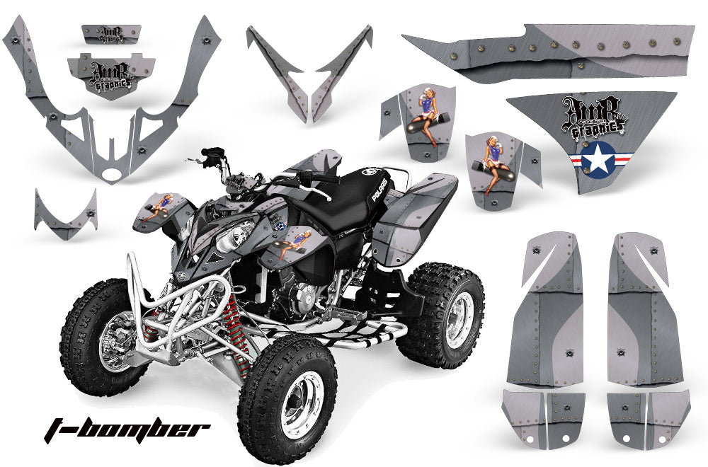 ATV Graphics Kit Quad Decal Wrap For Polaris Predator 500 2003-2007 TBOMBER SILVER-atv motorcycle utv parts accessories gear helmets jackets gloves pantsAll Terrain Depot