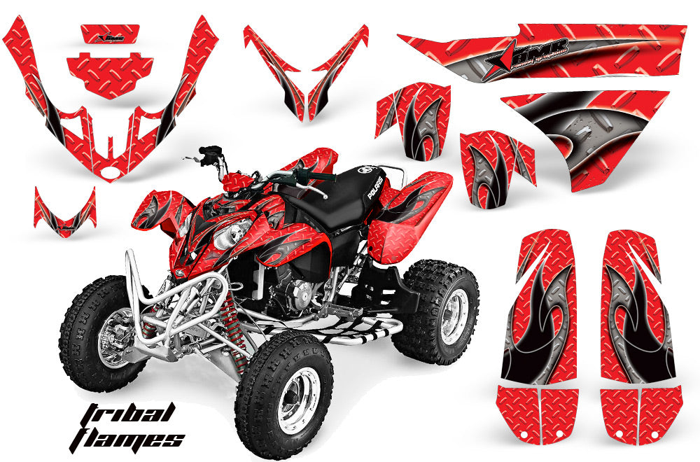 ATV Graphics Kit Quad Decal Wrap For Polaris Predator 500 2003-2007 TRIBAL RED BLACK-atv motorcycle utv parts accessories gear helmets jackets gloves pantsAll Terrain Depot