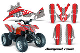 ATV Decal Graphic Kit Quad Wrap For Polaris Outlaw 90 2008-2014 Outlaw 110 2016 DIAMOND RACE RED SILVER