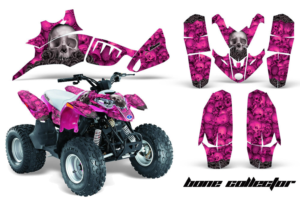 ATV Graphics Kit Quad Decal Wrap For Polaris Predator 90 2003-2007 BONES PINK-atv motorcycle utv parts accessories gear helmets jackets gloves pantsAll Terrain Depot