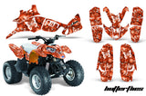 ATV Graphics Kit Quad Decal Wrap For Polaris Predator 90 2003-2007 BUTTERFLIES WHITE ORANGE
