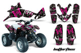 ATV Graphics Kit Quad Decal Wrap For Polaris Predator 90 2003-2007 BUTTERFLIES PINK BLACK