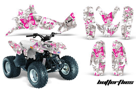 ATV Graphics Kit Quad Decal Wrap For Polaris Predator 90 2003-2007 BUTTERFLIES PINK WHITE-atv motorcycle utv parts accessories gear helmets jackets gloves pantsAll Terrain Depot