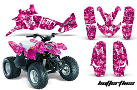 ATV Graphics Kit Quad Decal Wrap For Polaris Predator 90 2003-2007 BUTTERFLIES WHITE PINK-atv motorcycle utv parts accessories gear helmets jackets gloves pantsAll Terrain Depot