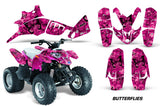 ATV Graphics Kit Quad Decal Wrap For Polaris Predator 90 2003-2007 BUTTERFLIES BLACK PINK