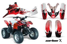 ATV Graphics Kit Quad Decal Wrap For Polaris Predator 90 2003-2007 CARBONX RED-atv motorcycle utv parts accessories gear helmets jackets gloves pantsAll Terrain Depot