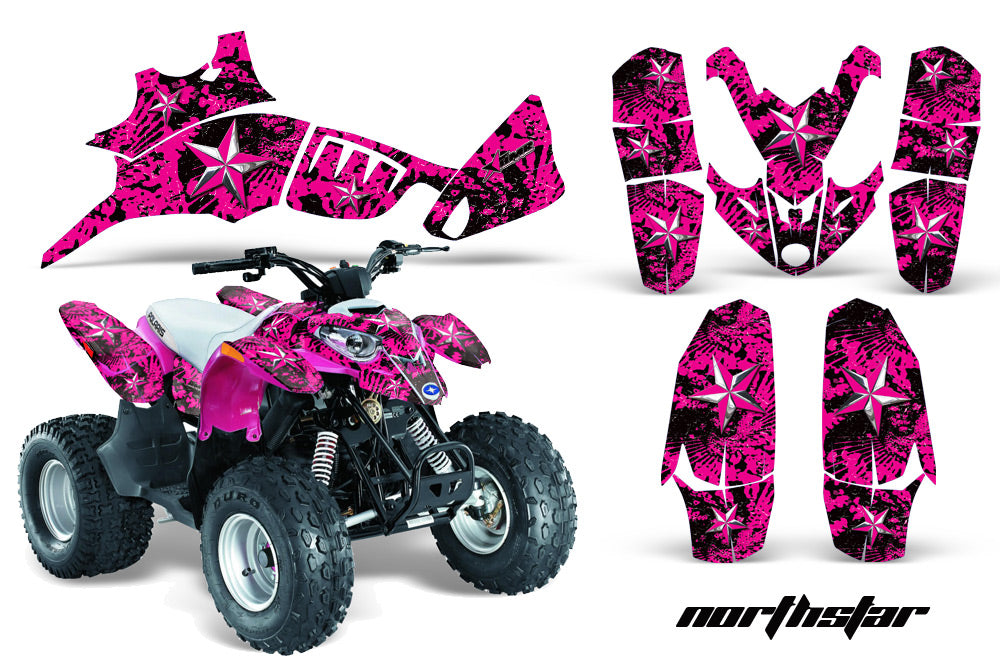 ATV Graphics Kit Quad Decal Wrap For Polaris Predator 90 2003-2007 NORTHSTAR CHROME PINK-atv motorcycle utv parts accessories gear helmets jackets gloves pantsAll Terrain Depot