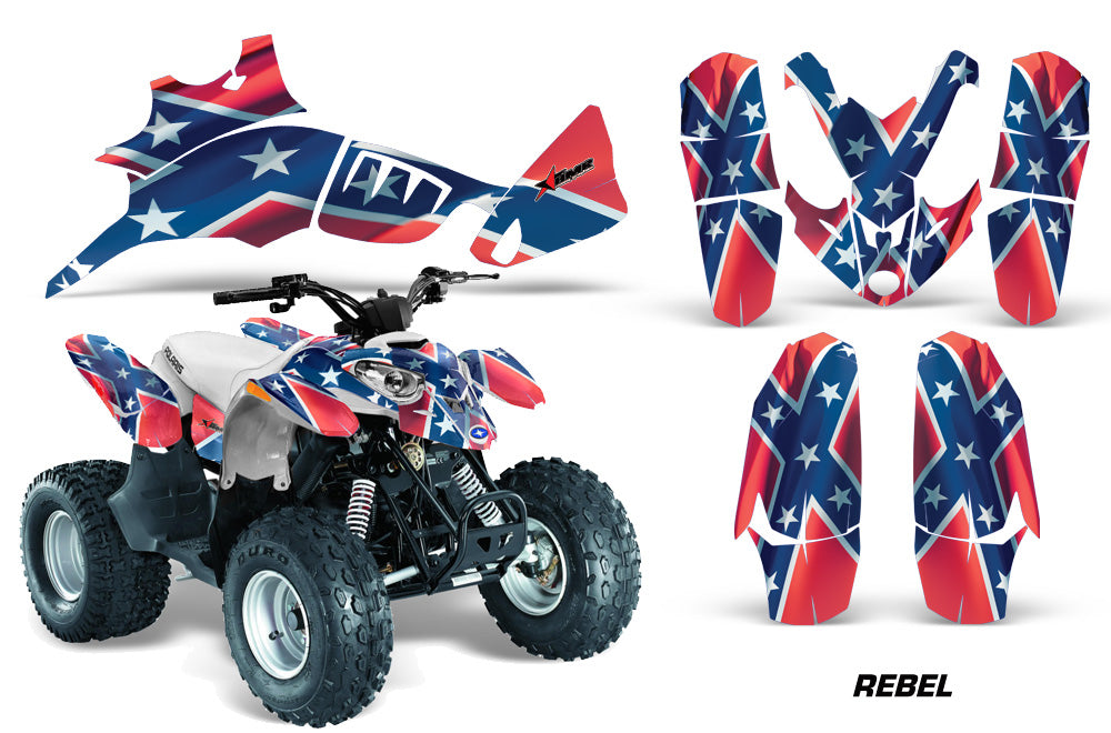 ATV Graphics Kit Quad Decal Wrap For Polaris Predator 90 2003-2007 REBEL-atv motorcycle utv parts accessories gear helmets jackets gloves pantsAll Terrain Depot