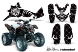 ATV Graphics Kit Quad Decal Wrap For Polaris Predator 90 2003-2007 RELOADED WHITE BLACK
