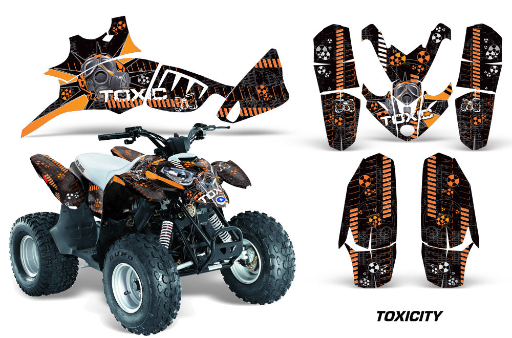ATV Graphics Kit Quad Decal Wrap For Polaris Predator 90 2003-2007 TOXIC ORANGE BLACK-atv motorcycle utv parts accessories gear helmets jackets gloves pantsAll Terrain Depot