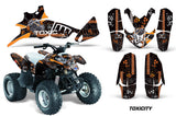 ATV Graphics Kit Quad Decal Wrap For Polaris Predator 90 2003-2007 TOXIC ORANGE BLACK