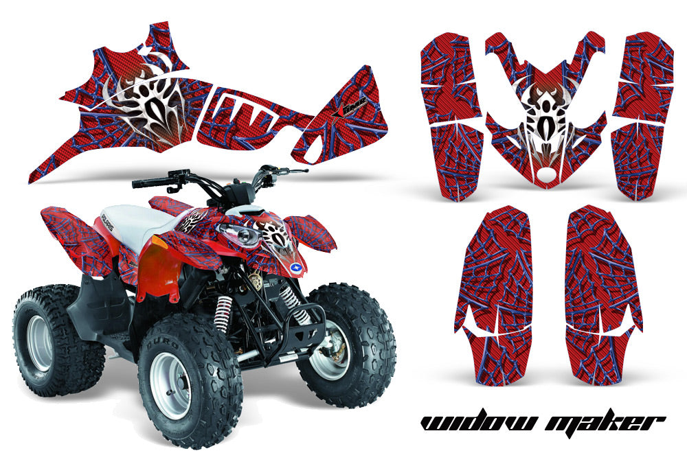 ATV Graphics Kit Quad Decal Wrap For Polaris Predator 90 2003-2007 WIDOW BLUE RED-atv motorcycle utv parts accessories gear helmets jackets gloves pantsAll Terrain Depot