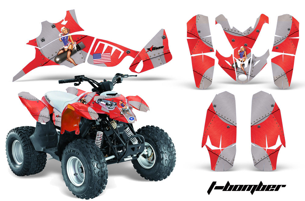ATV Graphics Kit Quad Decal Wrap For Polaris Predator 90 2003-2007 TBOMBER RED-atv motorcycle utv parts accessories gear helmets jackets gloves pantsAll Terrain Depot