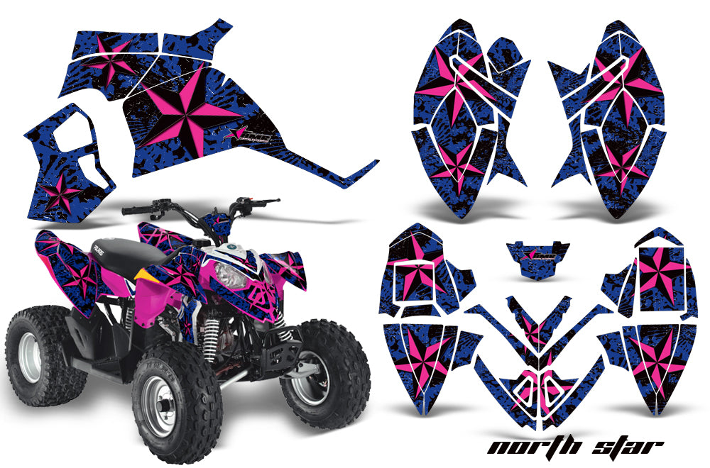 ATV Decal Graphic Kit Quad Wrap For Polaris Outlaw 90 2008-2014 Outlaw 110 2016 NORTHSTAR PINK BLUE-atv motorcycle utv parts accessories gear helmets jackets gloves pantsAll Terrain Depot