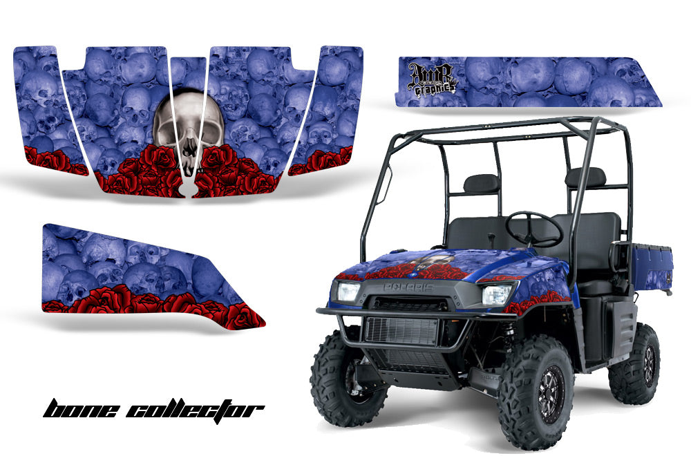 UTV Graphics Kit SxS Decal Wrap For Polaris Ranger 500 700 2005-2008 BONES BLUE-atv motorcycle utv parts accessories gear helmets jackets gloves pantsAll Terrain Depot
