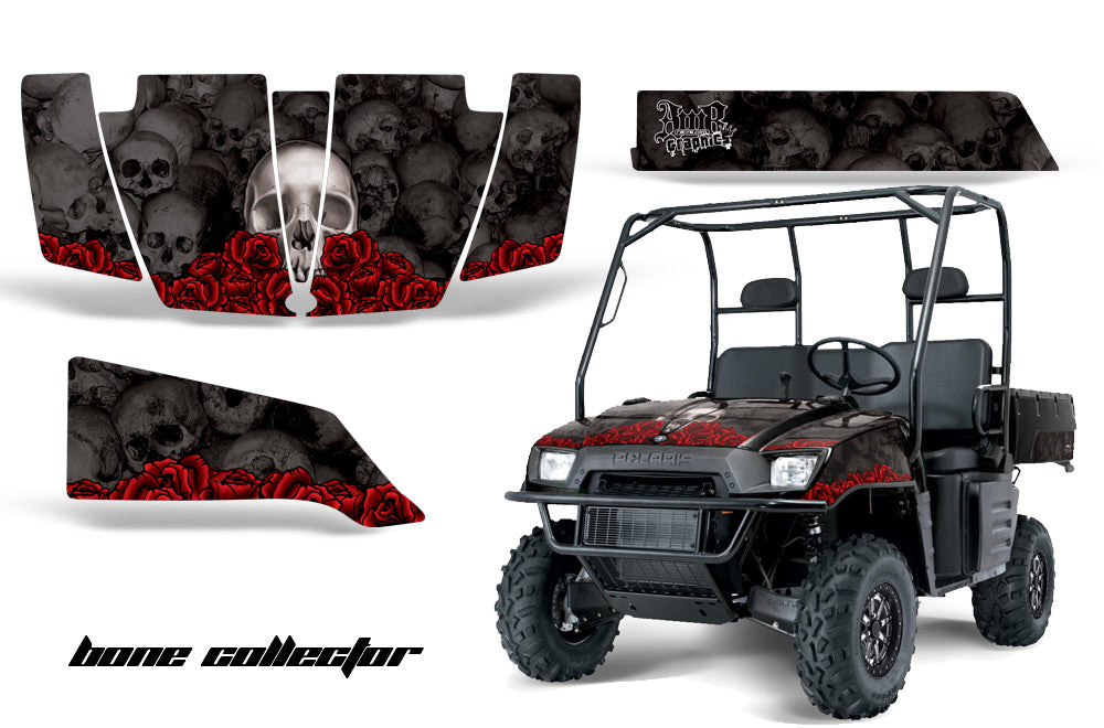 UTV Graphics Kit SxS Decal Wrap For Polaris Ranger 500 700 2005-2008 BONES BLACK-atv motorcycle utv parts accessories gear helmets jackets gloves pantsAll Terrain Depot