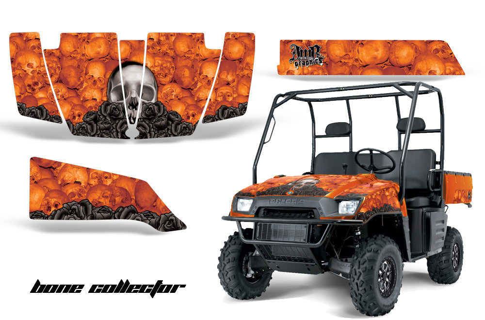 UTV Graphics Kit SxS Decal Wrap For Polaris Ranger 500 700 2005-2008 BONES ORANGE-atv motorcycle utv parts accessories gear helmets jackets gloves pantsAll Terrain Depot