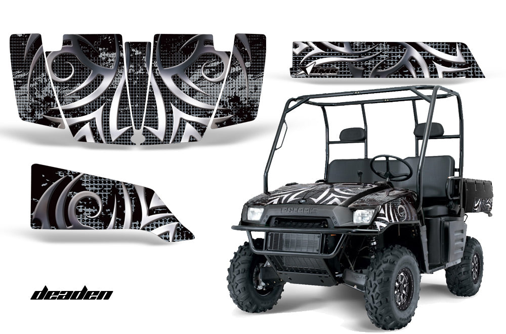 UTV Graphics Kit SxS Decal Wrap For Polaris Ranger 500 700 2005-2008 DEADEN BLACK-atv motorcycle utv parts accessories gear helmets jackets gloves pantsAll Terrain Depot