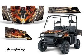 UTV Graphics Kit SxS Decal Wrap For Polaris Ranger 500 700 2005-2008 FIRESTORM BLACK-atv motorcycle utv parts accessories gear helmets jackets gloves pantsAll Terrain Depot